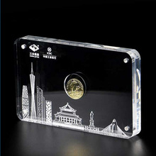 高透明亞克力強磁相框擺件 郵票照片紀念幣錢幣收藏水晶桌面擺台