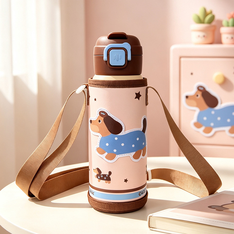 Dibujos animados 316 acero inoxidable doble bebida creativa para niños termo taza de agua de paja de asta regalo de coche portátil al por mayor image 39