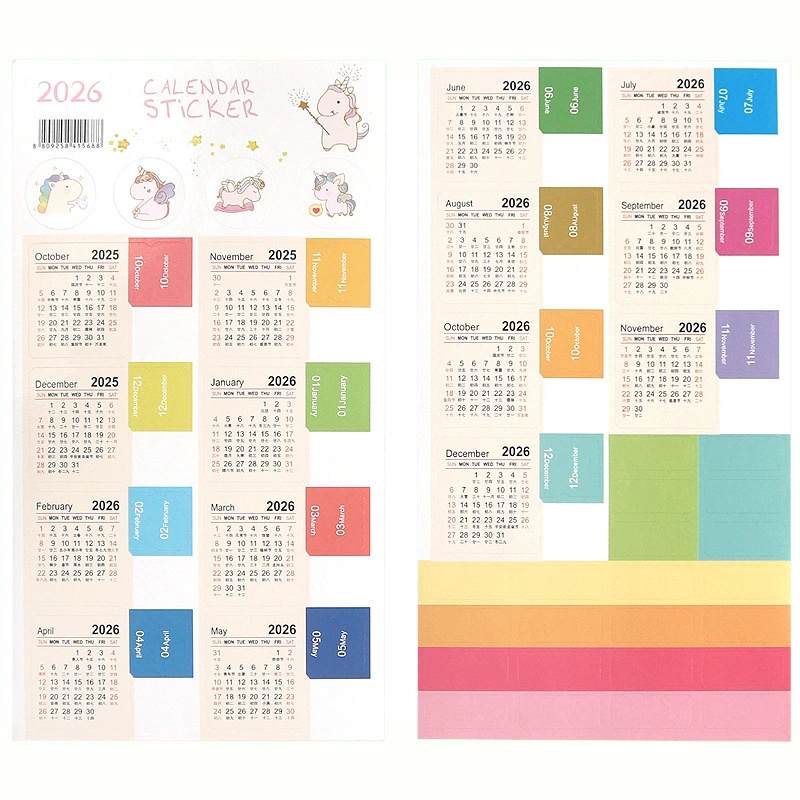 Calendar, sticker, 2026 years, scheduler