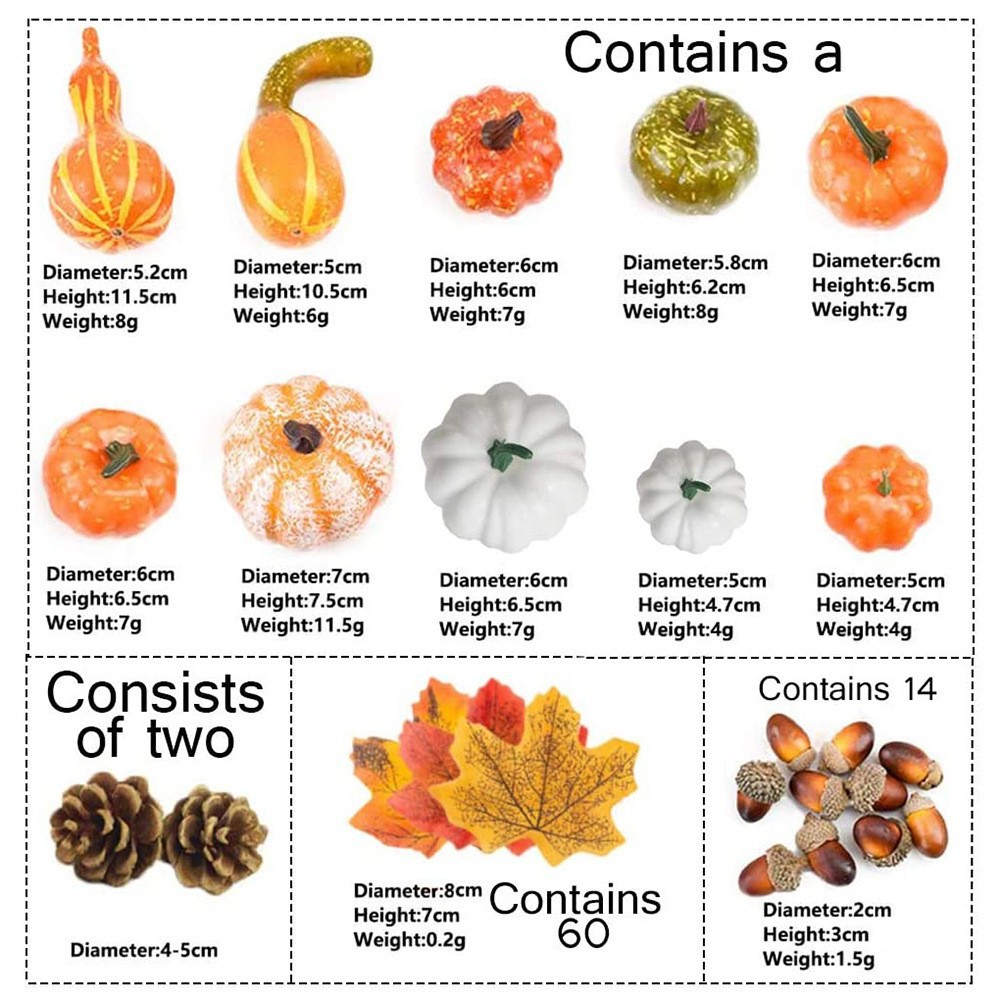 simuleret flannel græskardekoration Halloween Thanksgiving farvet klud græskarpakke festivaldekoration_voghion.com