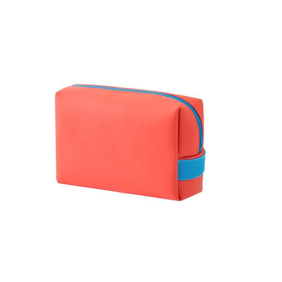 Bolsa de maquillaje coreana de alto valor visual ins-viento color caramelo PU impermeable de gran capacidad color macrón bolsas de lavado portátiles