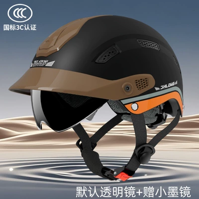 Motosiklet kaskı (dəbilqə) — certified electric motorcycle helmet for men - matte-black-pure-transparent-mirror-small-sunglasses-one-size-fits-all55-62cm