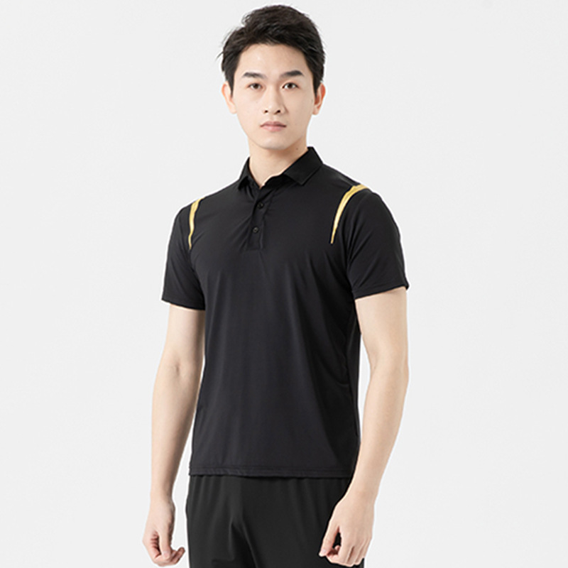 Camiseta de solapa de alta gama con costuras para hombre, ropa de polo, deportes de seda de hielo de golf, camisa de polo de manga corta de secado rápido, personalizada