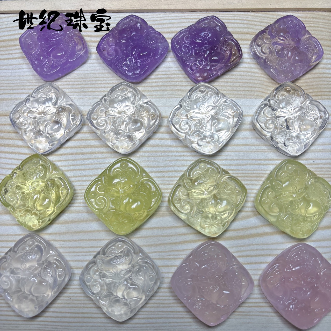 천연 크리스탈 폭스 조각 DIY 펜던트 브랜드 보석 액세서리 유행 조커 인기 공장 아울렛