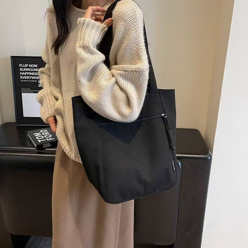 Japanese-style New Waterproof Nylon Casual Cross-border Spring Summer Single Shoulder Canvas Bag Women's Designer Large Capacity Commute Tote Bag