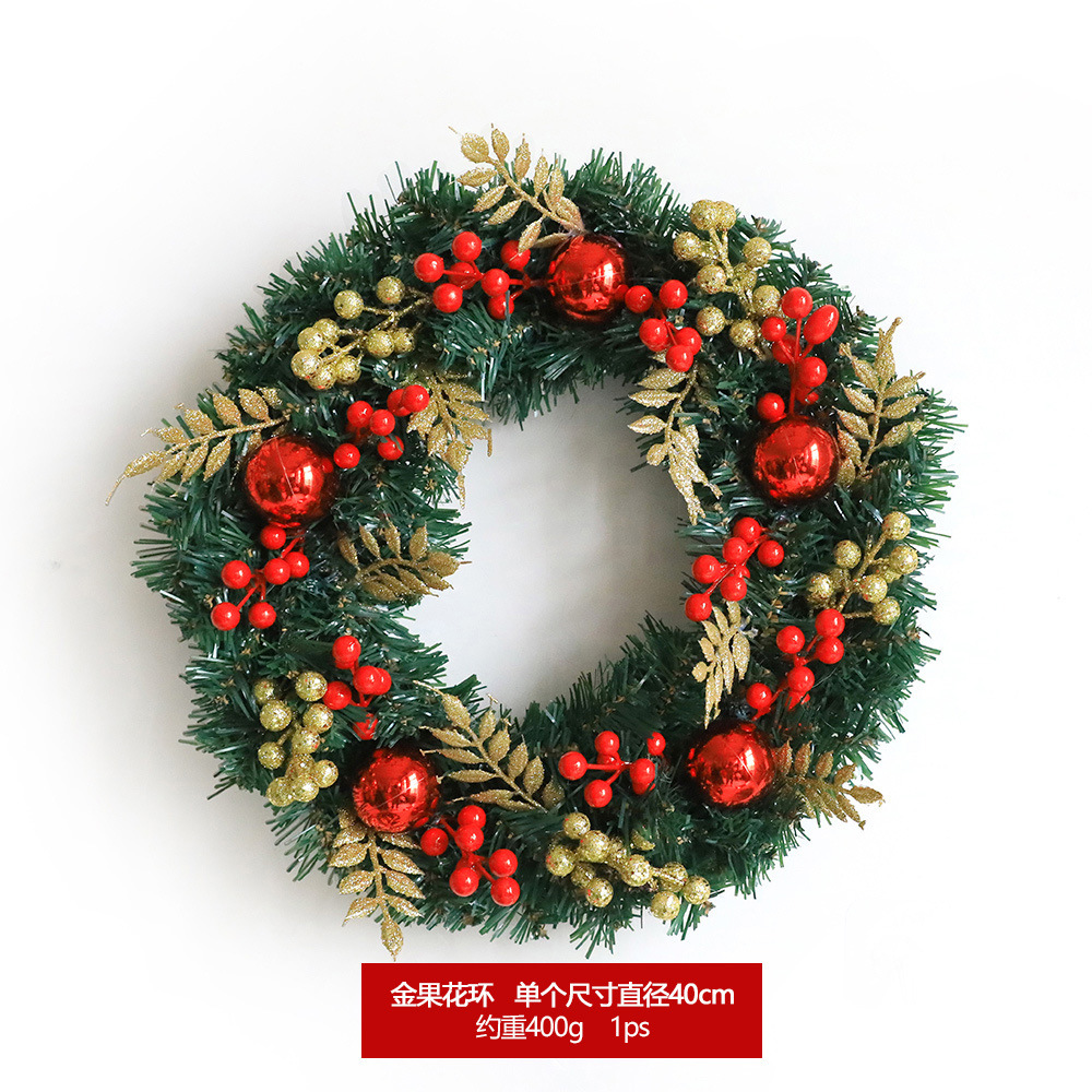 Guirnalda de Navidad 40cm Berry decorativo Garland eucalipto hoja verde planta Garland decoración de la puerta decoración transfronteriza