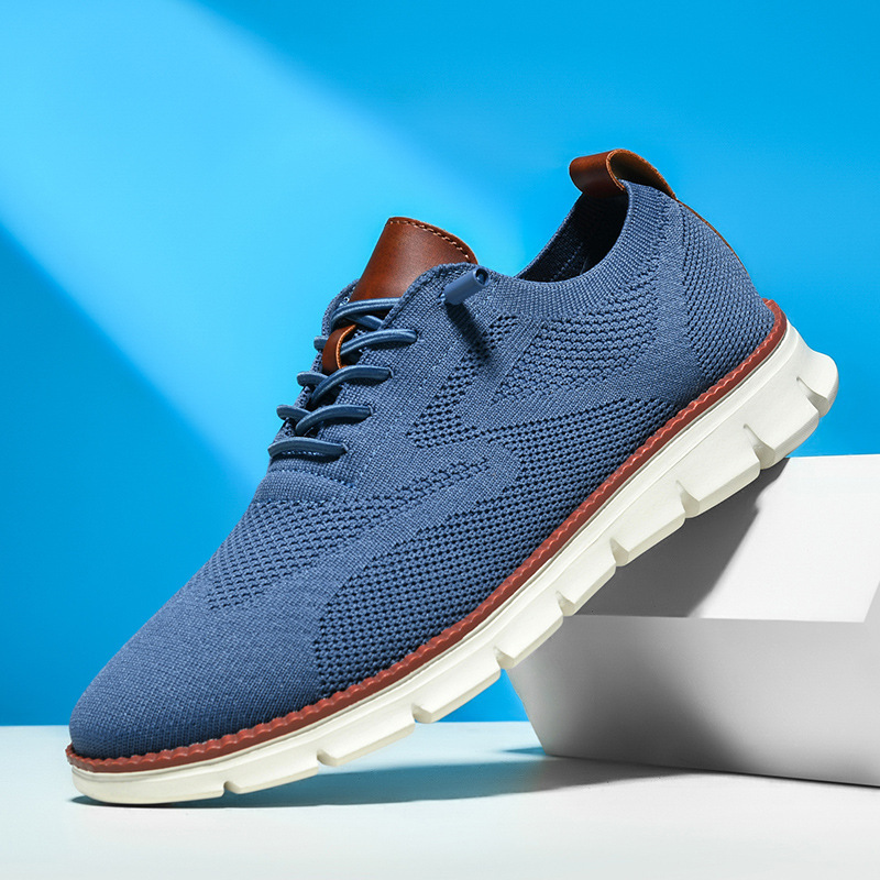 2023英伦风男鞋夏季透气运动鞋飞织网面鞋男跨境大码48码跑步潮鞋