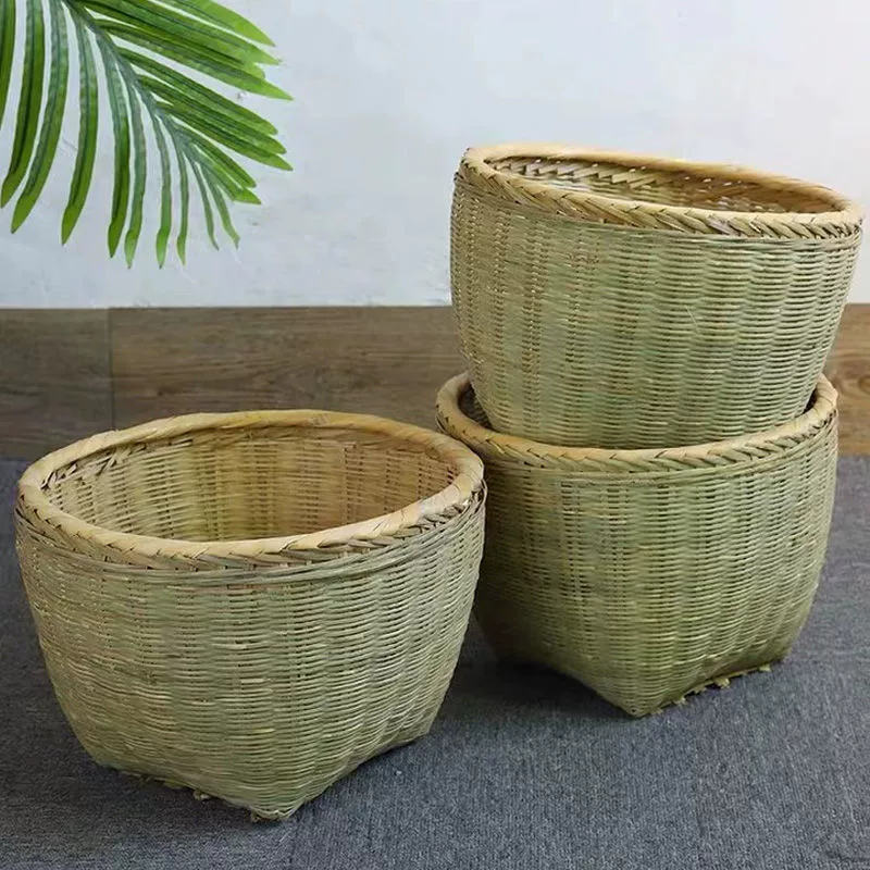 Бамбуковые корзины ручной работы, большие бамбуковые корзины желтого цвета, корзины для хранения в ресторанах супермаркетов, бамбуковые корзины, корзины для демонстрации, специальная цена