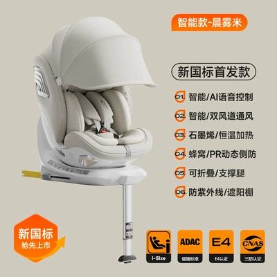 Can Sit, Lie Down, and Rotate, Car child safety seat - morning-mist-rice-smart-edition