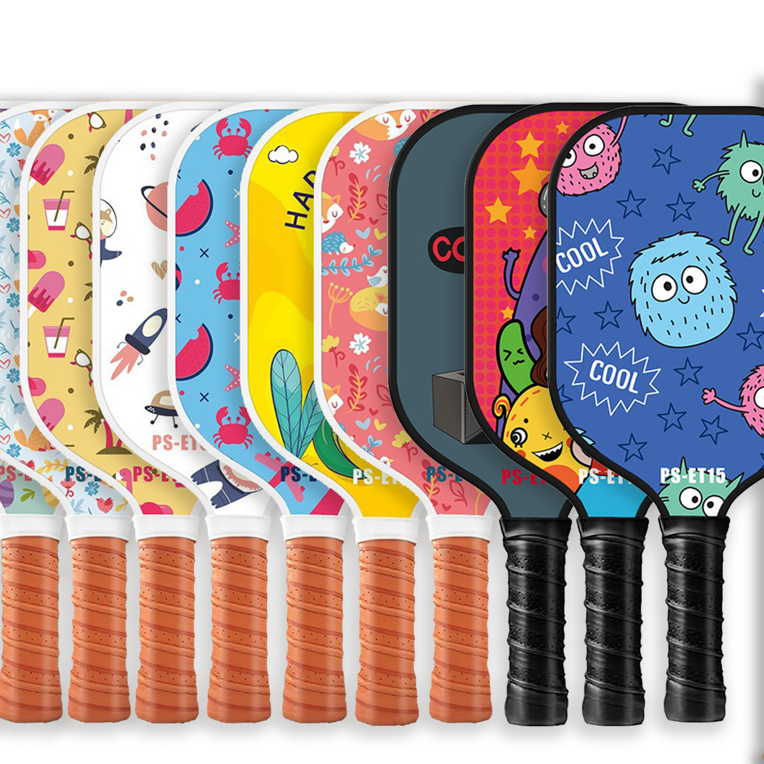 Children's cartoon fiberglass paddle racket suit pickleball paddle factory direct sale