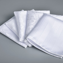 男士方巾行政商务口袋巾白色提花腰果现货新款23cm高维密拷边