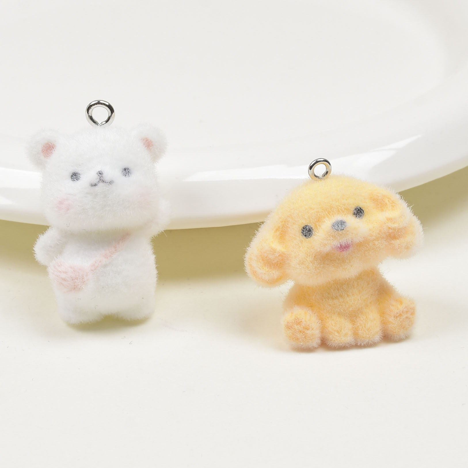 DIY Ornament Accessories Classification 1 Piece Flocking Dog Pendant