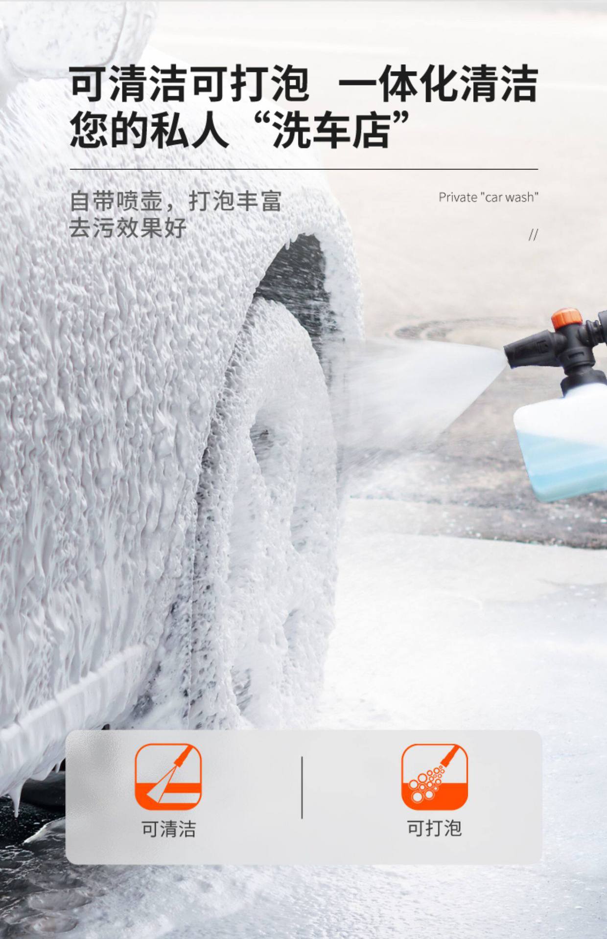 Yili High-Pressure Car Washer 220V Household Cleaning Machine Car-Mounted Self-Service Car Wash Tool Water Gun Air Conditioning High-Pressure Water Gun
