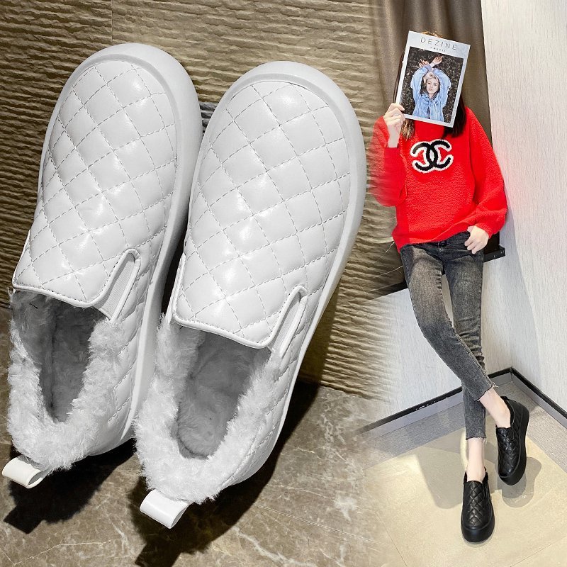 Net Red keep warm Snow boots A pedal 2020 new pattern winter thickening Plush Versatile Short tube bread Cotton-padded shoes