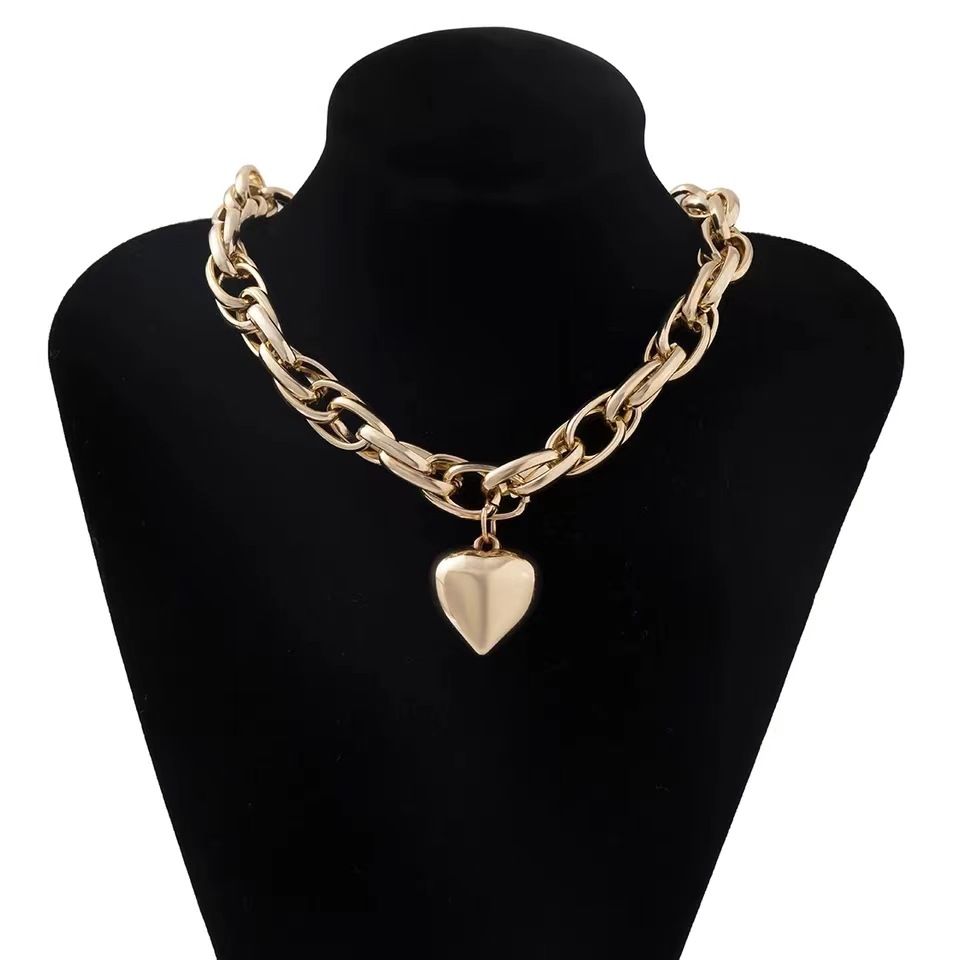 Pendant Necklace Classification Romantic Heart Shape Aluminum Plating Unisex Pendant Necklace