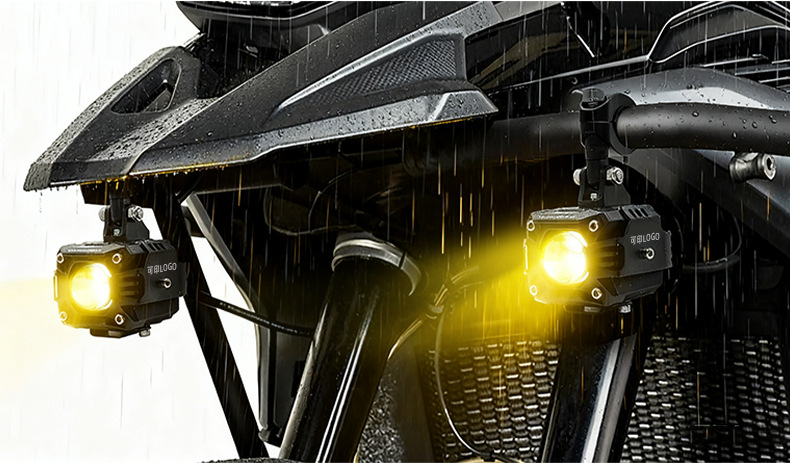 Motorcycle electric vehicle spotlight, strong light for road illumination, integrated far and near light, external super-bright front headlight, off-road vehicle modification