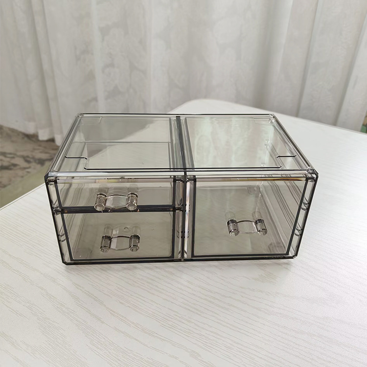 Caja de almacenamiento de cosméticos transparente tipo cajón caja de acabado multicapa escritorio acrílico lápiz labial joyería máscara estante