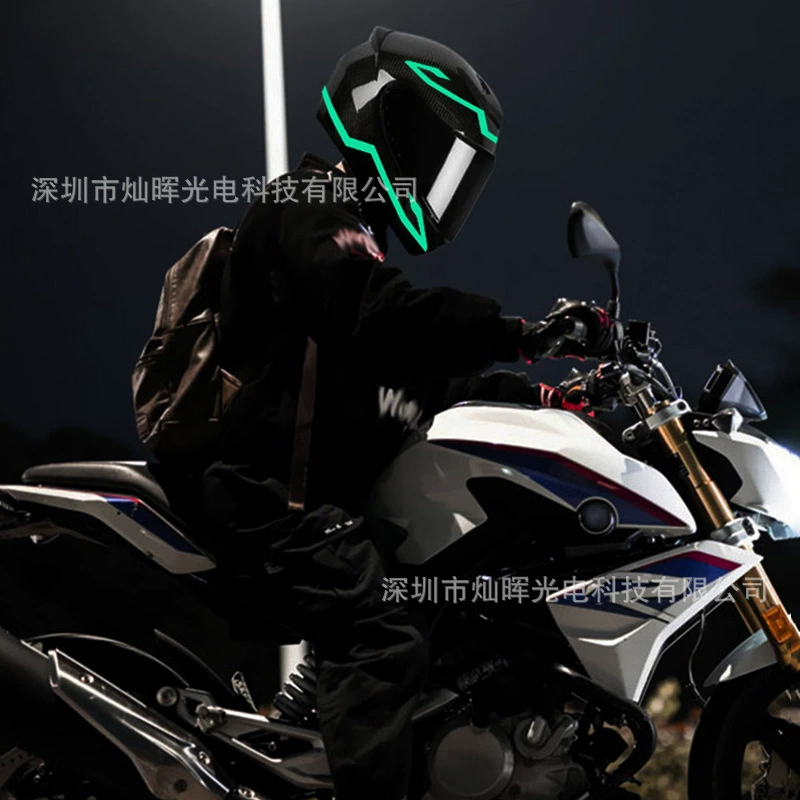 Декоративная световая полоса для гоночного шлема, световая полоса для велосипедного шлема, сигнальная лампа для ночного путешествия на мотоциклетном шлеме, свет, меняющий цвет