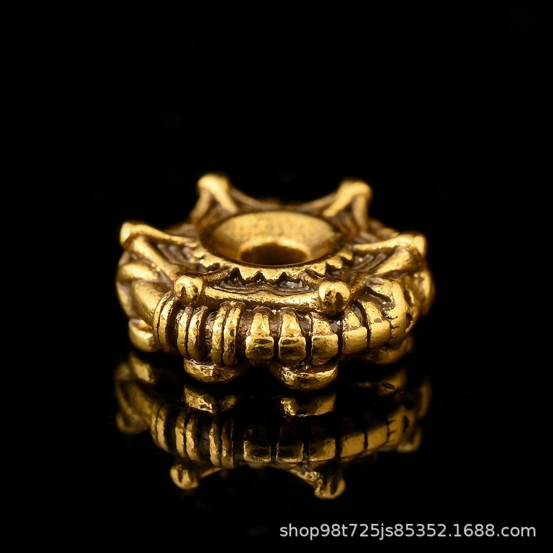 Ancient-Style Gold-Plated Card Rings with 24K Gold Craftsmanship, Gold-Colored Mechanic's Card, Eco-Friendly Color Spacer Beads, DIY Jewelry Accessories