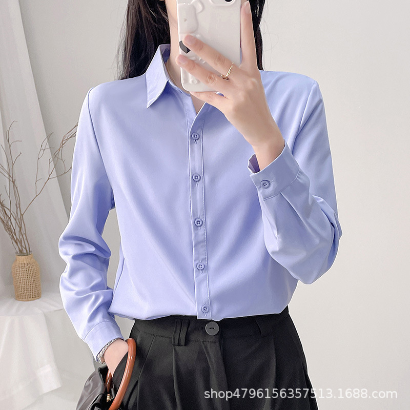 2025春秋新作ファッションシャツ女性韓国版直筒長袖着痩せファッション色上着女装|undefined