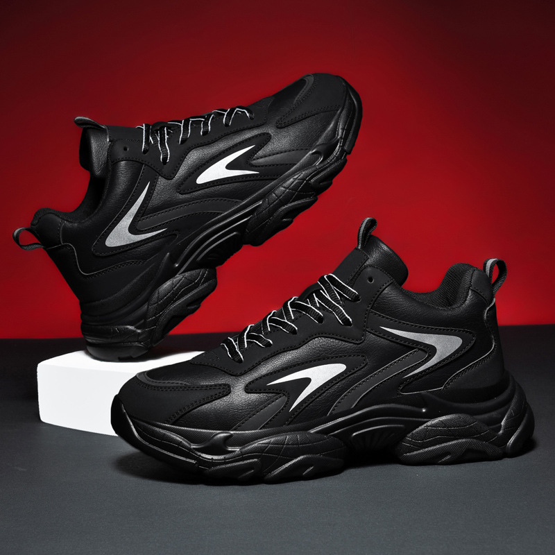 Zapatos de moda juveniles de otoño 2025, zapatos de entrenamiento deportivo de estudiantes, zapatos de cuero de papá, zapatos deportivos de tamaño grande