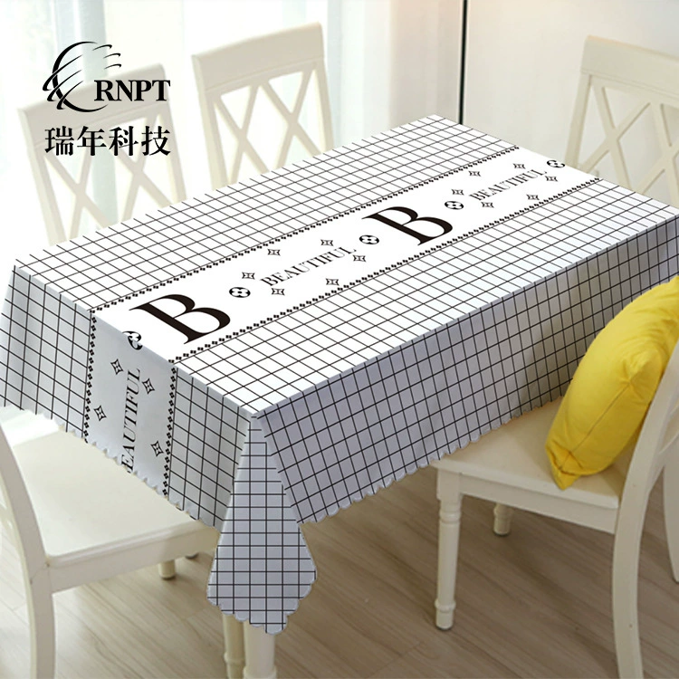 RNPT Ruinan [новый продукт] белый с буквами простой клетчатая скатерть водонепроницаемая скатерть из ПВХ столовая скатерть
