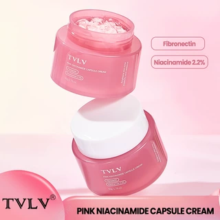 跨境TVLV粉色烟酰胺胶囊霜TK提亮肤色补水保湿护肤颗粒胶囊面霜