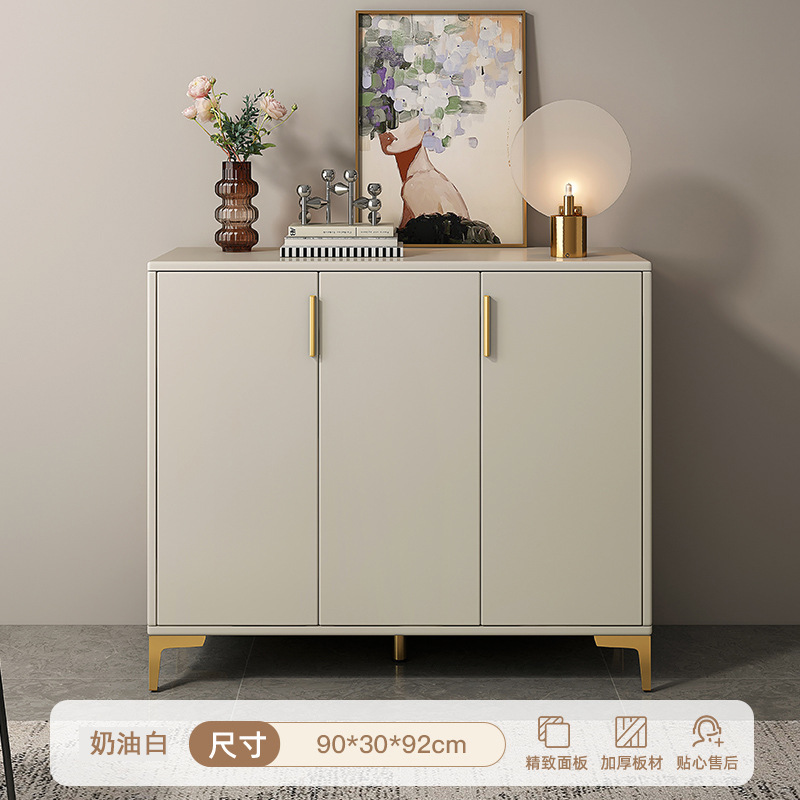 Pequeño gabinete de zapatos de viento crema nuevo tipo 2025 gabinete de almacenamiento de puerta doméstica integrado contra la pared pasillo interior rack de zapatos image 9
