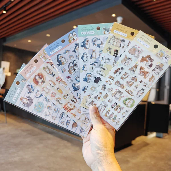 Cute Cartoon Cat Rabbit Pvc Waterproof Transparent Sticker Sticker Handbook Sticker
