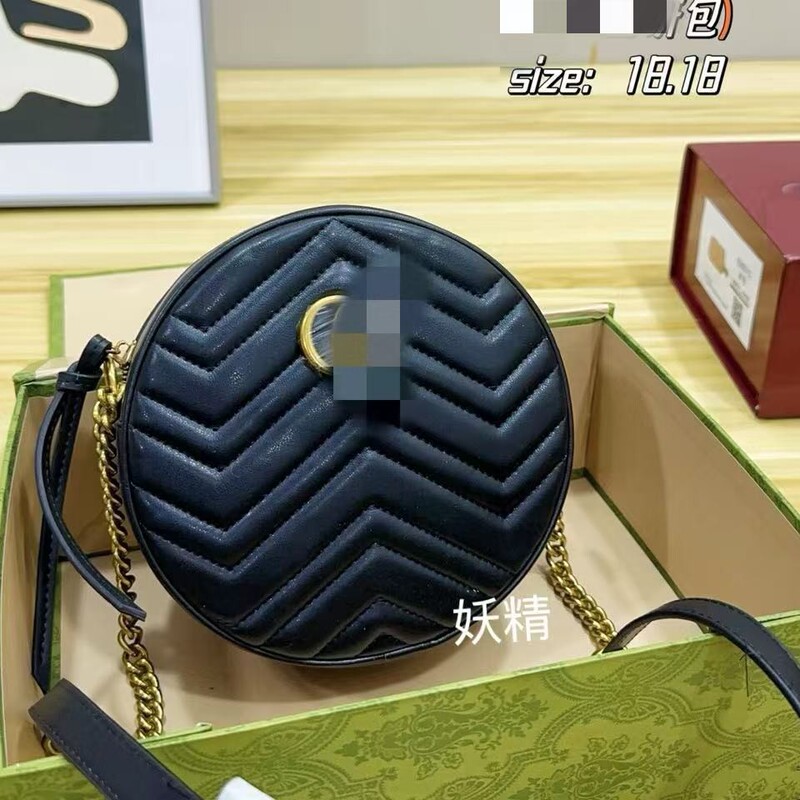 2025 New Model Gujia European and American Women's Bag Lv Women's Bag 1955 Saddle Bag Single Shoulder Crossbody Genuine Leather Marmont Bag