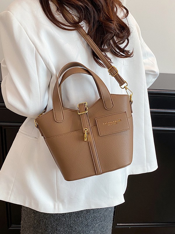 Bolso de mujer nueva moda transfronteriza de un hombro de moda alta sensación de lichi estampado ligero de lujo bolso de cesta de platos image 3