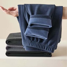 男保暖裤磨毛加绒加厚一体绒秋裤中年松紧腰男贴身打底裤爸爸新款