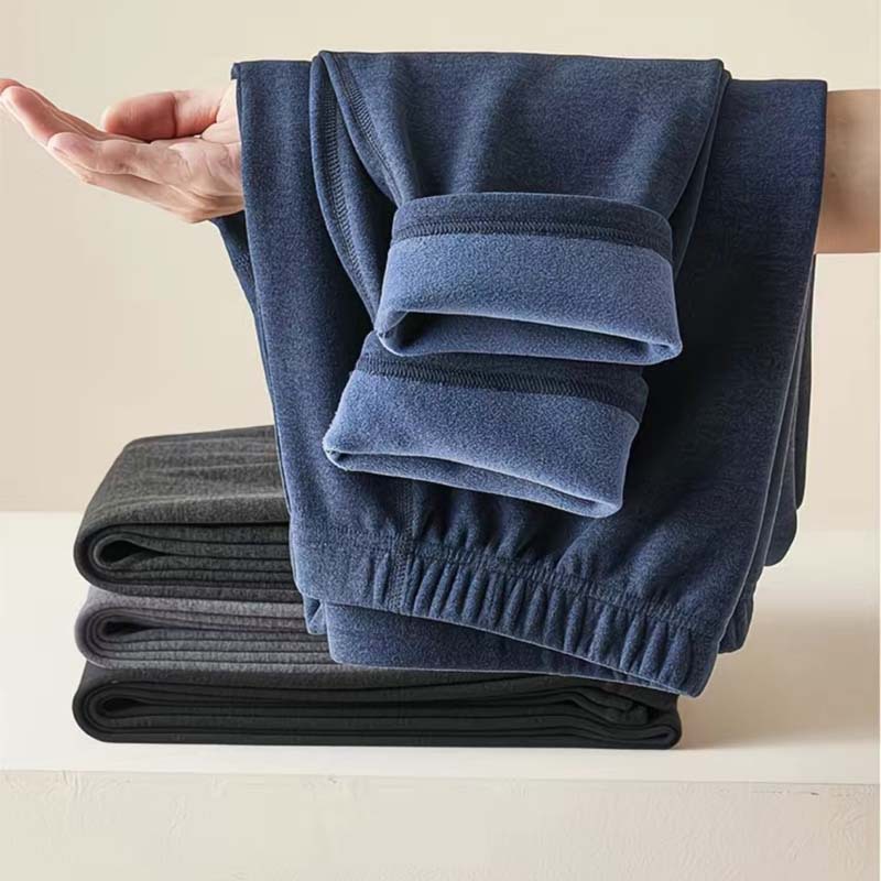 男保暖裤磨毛加绒加厚一体绒秋裤中年松紧腰男贴身打底裤爸爸新款