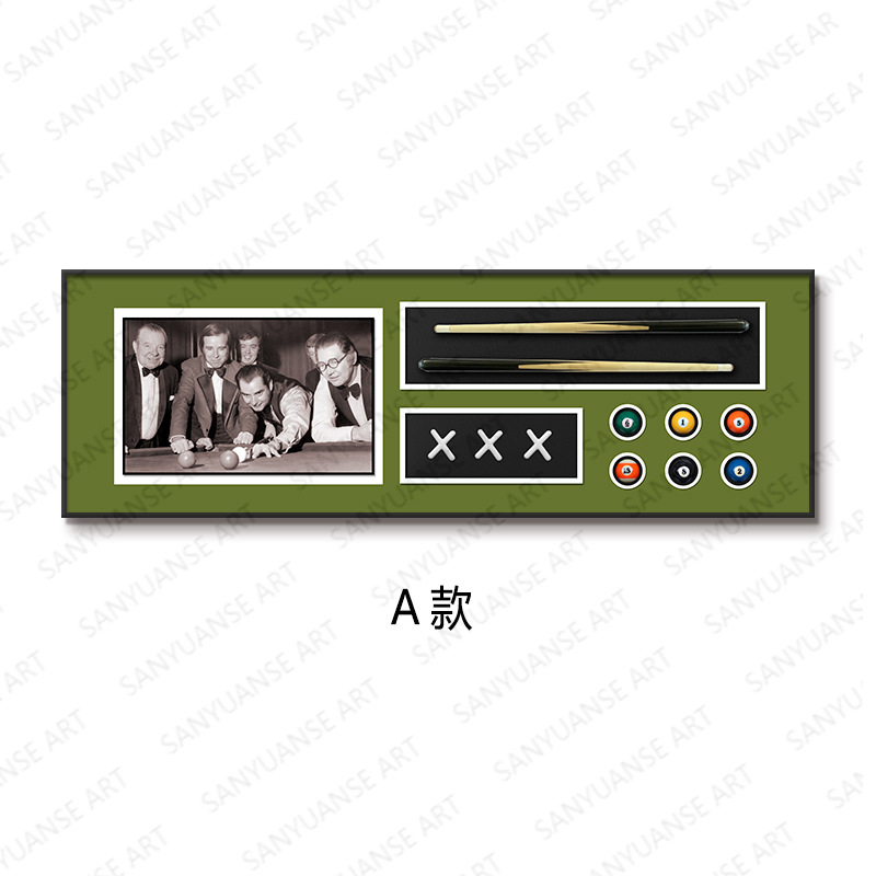 Billares decoración pintura sala de estar sofá pared de fondo tridimensional entrada física 3D pasillo sala de billar club pintura colgante