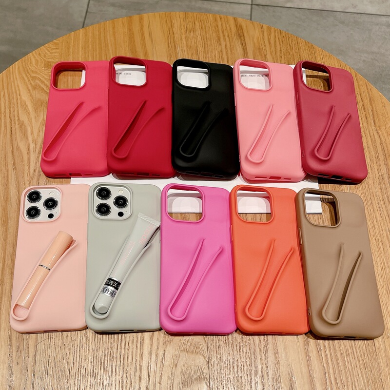 Hailey's Same Model Is Suitable for Apple 16 Mobile Phone Case Stereo Iphone15 Lipstick and Lip Glaze Case Cross-Border Bsci Certification