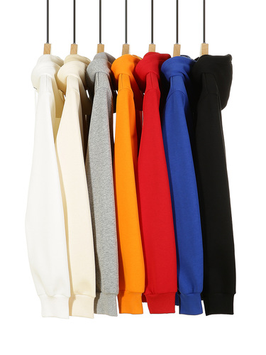 500g silver fox velvet thick hooded sweater logo autumn and winter new work clothes team class clothes