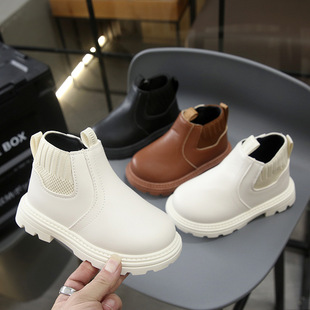 Children's Boots 2025 Autumn and Winter New Girls' Short Boots British Style Girls' Fashion Boots Soft Sole Boys' Leather Boots