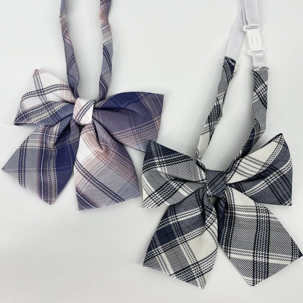 Japanese-Style Jk Uniform Shirt Suit School Uniform Accessories Lazy No-Tie Plaid Bow Tie College Style Sailor Suit Bow Tie