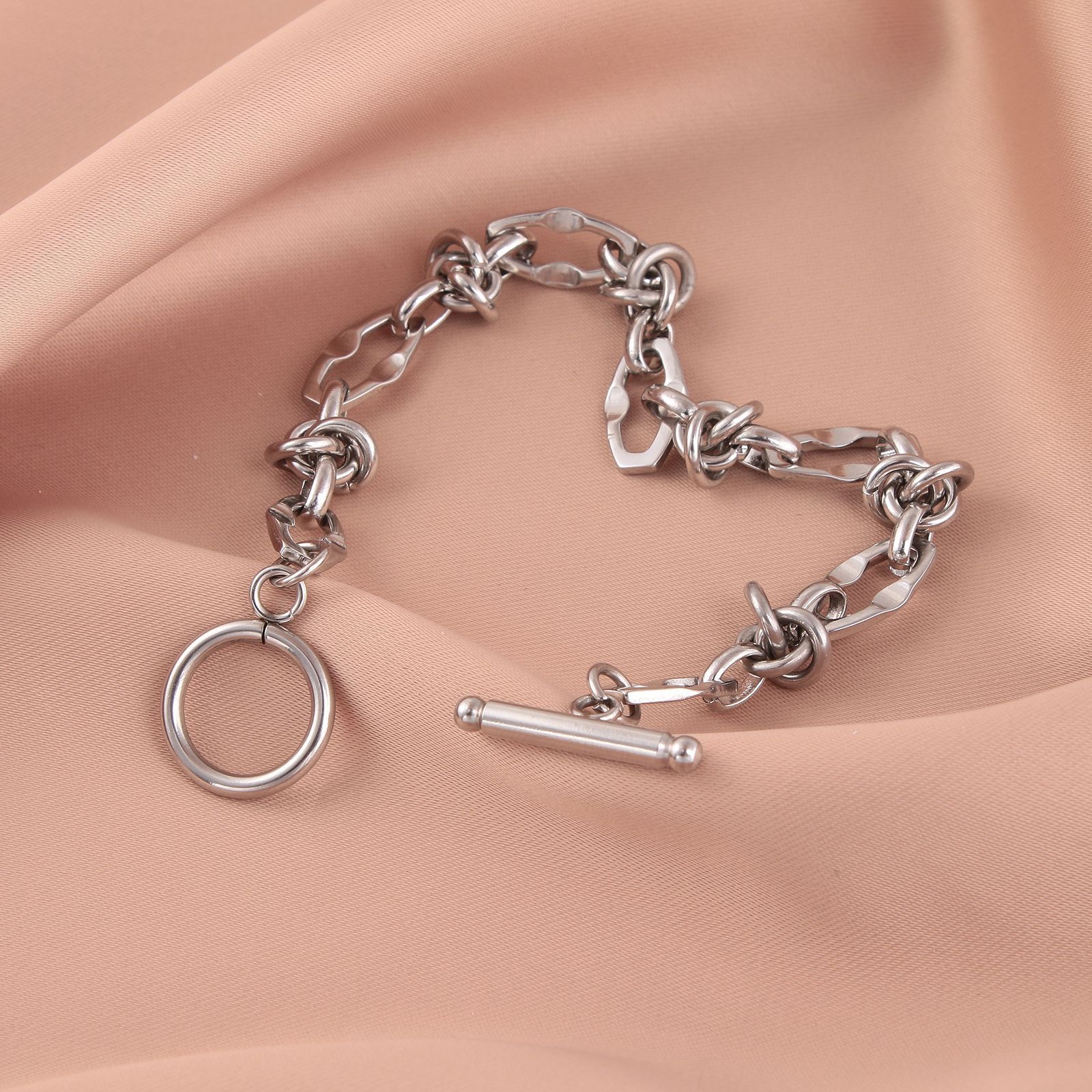 INS Style Solid Color Stainless Steel Bracelets 1 Piece