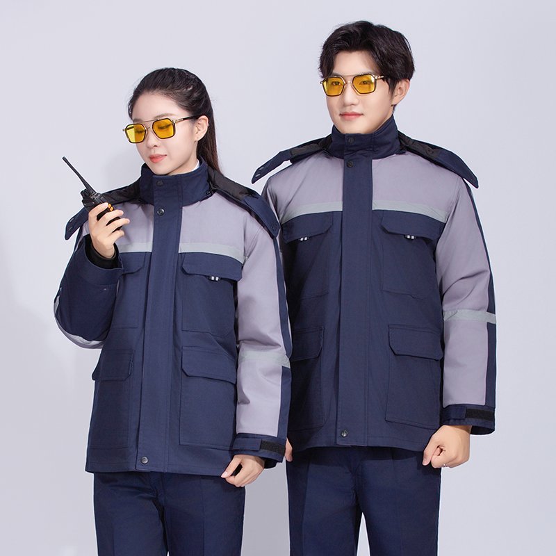 Capa de algodón de invierno caliente para hombres, chaqueta de algodón desmontable de longitud media de reparación de automóviles