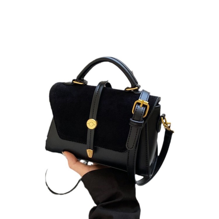 Suede Patchwork Commuter Small Bag for Women 2025 New Trendy Autumn and Winter High-End Niche Design Versatile Crossbody Bag