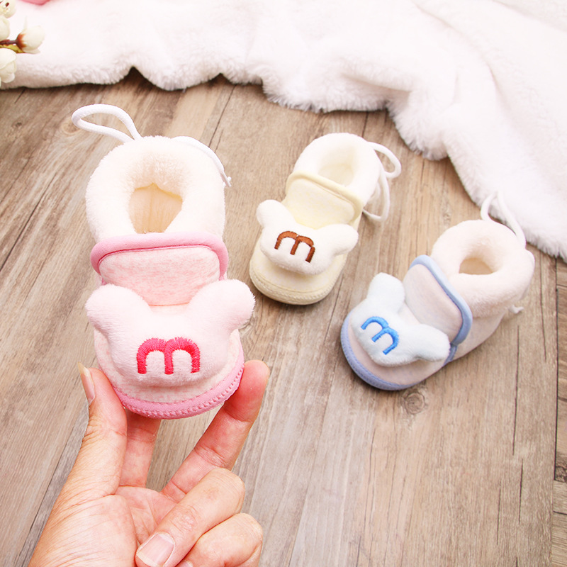 0-1岁婴儿棉鞋秋冬款男女宝宝鞋子绒面保暖学步鞋软底步前婴儿鞋