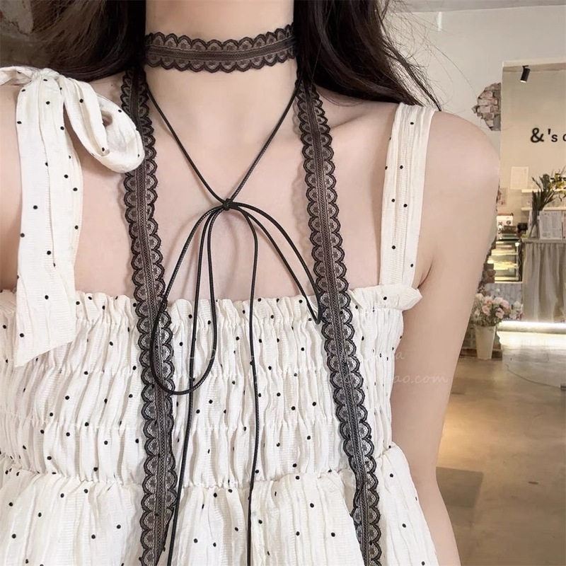 韓国蝶刺繍レースロングシルクスカーフ女性のための春と夏の新しいハイエンド多用途ネクタイネックアクセサリー|undefined