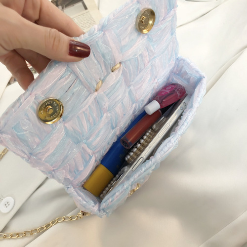 Women's bag new versatile diy snow yarn woven bag handmade material bag fashion chain shoulder crossbody bag