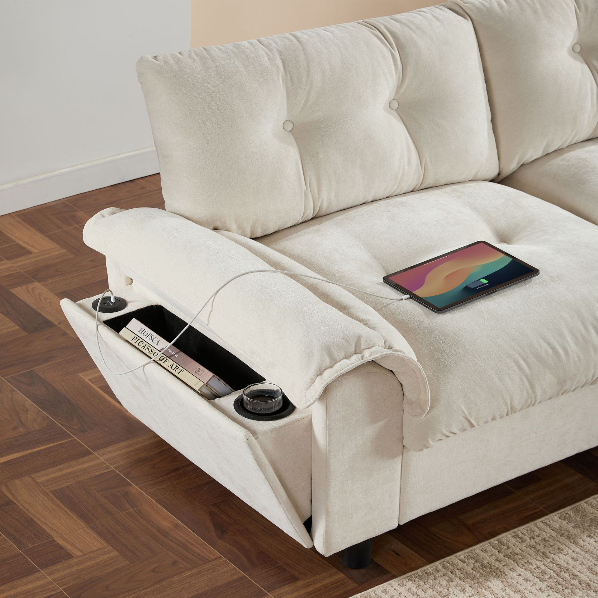Sofá de nube desmontable moderno y simple con respaldo ajustable, nuevo sofá de tela recta de estilo de casa pequeño.