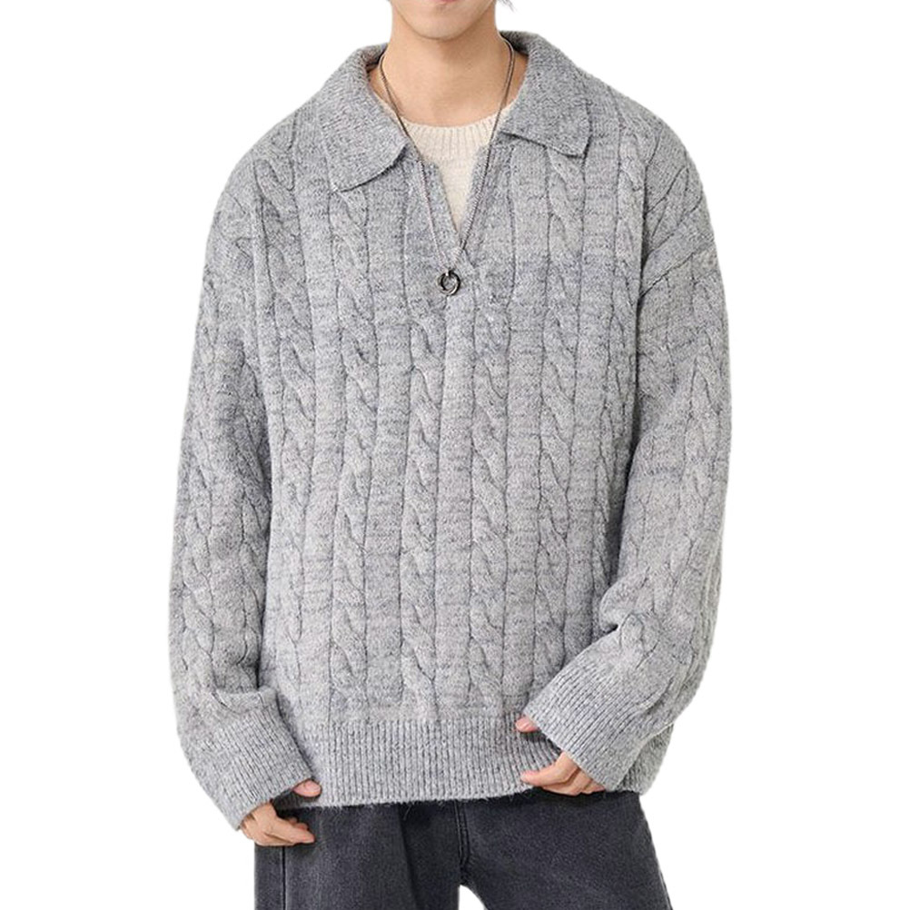 Explosiones transfronterizas de tamaño grande falso de dos piezas de polo camisa de punto de torsión suéter hombre viejo dinero fábrica de moda al por mayor