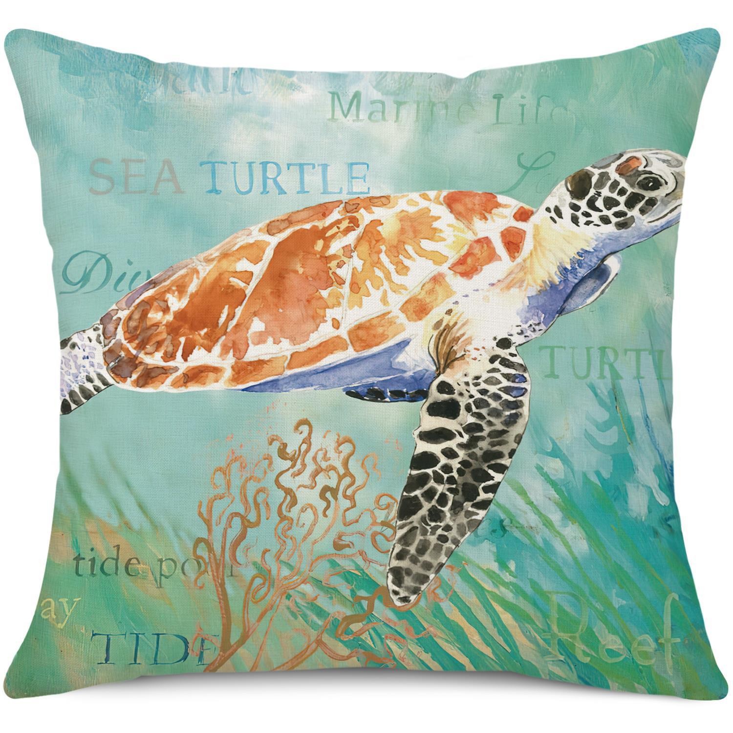 Cross-border exclusive for creative marine animal printing pillow cover living room bedroom sofa decorative pillow cover_voghion.com