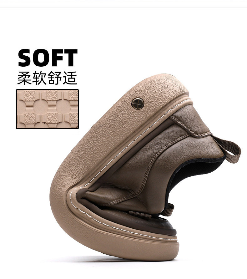Giày da nam sneaker cổ thấp phong cách retro, đế cao su, dây buộc, phù hợp đi chơi và lái xe — GX1617 màu nâu, GX1617 màu đen chi tiết 7