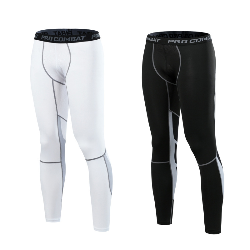 Sports Fitness Nine-Point Pants, High Elasticity, Breathable, Men's Running Training Basketball Tights, Quick-Drying Compression Pants, Slimming Jogging Pants