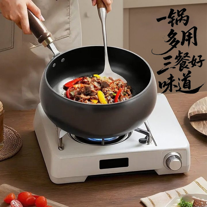 【卸売配送】槌目大腹鉄鍋 家庭用中華鍋 手打ち厚手無塗装中華鍋 ノンスティック中華鍋|undefined